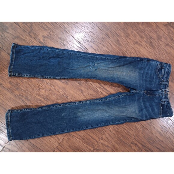 True Craft Flex Denim Blue Jeans Boys Size 12 Adjustable Waist Button Close - Picture 1 of 5
